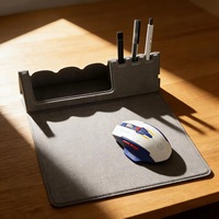 Organisateur de bureau multifonctionnel en PU 15W, porte-stylos, clavier pliable, chargeur sans fil, tapis de souris