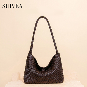 Sac à bandoulière à double sangle avec fermoir magnétique, tissé à la main, élégant, sac fourre-tout mère-enfant, sac à main minimaliste de luxe pour femme - Product Image 2