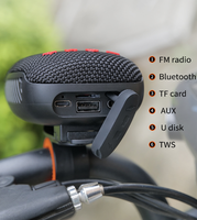 Haut-parleur sans fil pour vélo d'extérieur, rechargeable, boîte à son pour guidon, subwoofer étanche avec clip pour scooter et moto