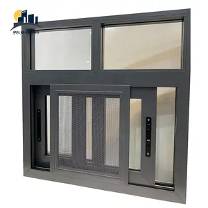 外铝滑块窗推拉屏双层玻璃铝推拉窗