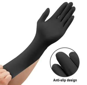 ニトリル使い捨て9インチ安全作業黒と食品グレード粉末フリークリーン医療用ニトリル検査手袋 - Product Image 5