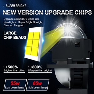 Faro Delantero con Lente de Proyector Bi-LED Láser de 3 Pulgadas, 120w, Luz Auxiliar LED de Alta Intensidad, Focos LED, Faros LED para Vehículo - Product Image 4