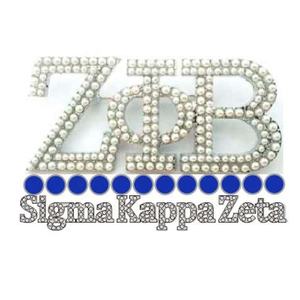 Gran tamaño plata dos capas Zeta Phi Beta símbolo organización Sigma Kapp Zeta perla solapa Pin broche joyería regalo - Product Image 3