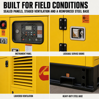 Groupe électrogène diesel insonorisé Cummins 25 kVA triphasé 400 V 50/60 Hz pour alimentation de secours