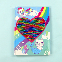 Kreative Einhorn Notebook Mit Pailletten Großhandel Custom Design Hardcover Notebook Für Kinder