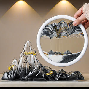 Nouvelle figurine sculptée en résine époxy, style rocaille chinoise et peinture de sable mouvant, ornement de luxe léger haut de gamme pour salon et entrée. - Product Image 3