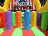 Château gonflable géant en forme de bateau pirate, parcours d'obstacles, structure de jeux pour enfants et adultes, parc d'aventure, équipement de terrain de jeux pour carnaval