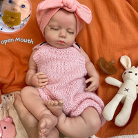 Realistische, bezaubernde Vollsilikon-Reborn-Babypuppe mit echter Hauttextur, Sammlerstück, 45 cm, gewichtet, mit offenem Augenbereich, LOULOU Erinnerungsstück