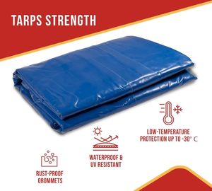 Lonas de Vinilo Azul Resistente de 18 oz para Contenedores de Envío, Impermeables, con Cables de Amarre para una Cubierta Segura - Product Image 4