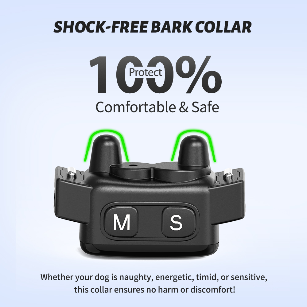 Tize TZ-MC467GV-4 Mini LED Anti-Barking Collar for Small Medium Dogs - No Shock, Waterproof Training
