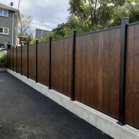 Panneaux de clôture d'intimité en composite WPC, surface gaufrée, clôture de jardin avec poteau en aluminium, anti-UV, résistant aux intempéries pour une utilisation en extérieur