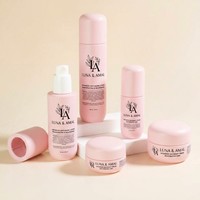 Ensemble d'emballages cosmétiques en verre rose mat givré en forme de capsule, flacon pompe pour sérum et lotion, capacité 100 ml, personnalisation OEM, soyeux