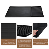 Tapis de bar en silicone 2 en 1 pour cafetière avec bord surélevé Tapis pour machine à expresso Tapis de séchage de vaisselle Utilisation de table Comptoirs Accessoire