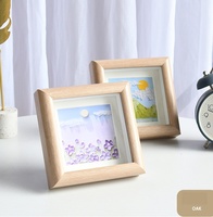 Bingkai Foto Kecil Buatan Tangan Bentuk Persegi, Lucu dan Sederhana, dengan Bingkai Foto DIY Walnut 4-inci 5-inci di Meja