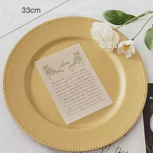 Wholesale Yellow Plastic Plates Disposable Plates Charger Plates for Wedding