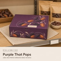 Boîte cadeau ondulée personnalisée pour la vente en gros de dattes, aliments, présentoirs de supermarché, avec couvercle rabattable, en carton simple paroi 3 plis, fabrication OEM