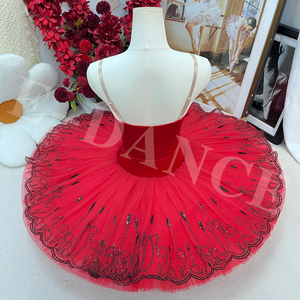 ชุดบัลเล่ต์ Tutu สีแดงและสีดำสำหรับผู้ใหญ่และเด็ก AL-S0090ปรับแต่งได้ชุดเต้นมืออาชีพพร้อมวัสดุคุณภาพพรีเมี่ยม - Product Image 5