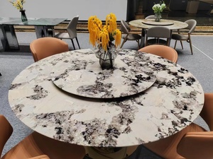 Table à manger en marbre blanc et pierre de quartzite personnalisée de luxe Table basse moderne en granit <span class=keywords><strong>Pandora</strong></span> pour le salon et la cuisine - Product Image 5