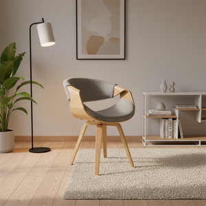 Sedia da Pranzo Moderna con Schienale Curvo, <span class=keywords><strong>Seduta</strong></span> Imbottita <span class=keywords><strong>in</strong></span> Lino e Gambe <span class=keywords><strong>in</strong></span> <span class=keywords><strong>Legno</strong></span>, Comfort Ergonomico <span class=keywords><strong>per</strong></span> Casa, Cucina, Ristorante, Caffè - Product Image 6