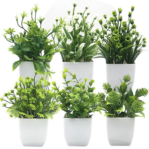 CRAZY HAPPY Plantes Artificielles Décoratives Petites Ornements Intérieur/Extérieur Combinaison Plastique <span class=keywords><strong>Arbre</strong></span> Bonsaï <span class=keywords><strong>Fleur</strong></span> Décorative - Product Image 1