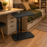 Table de chevet moderne relevable, réglable en hauteur, en forme de C, avec roulettes, pour canapé et chambre à coucher