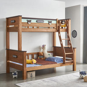 Letto a Castello di Lusso in Legno Massello per Bambini, Design Moderno in Sandalo Rosso, Regolabile ed Ecologico, Confortevole per la Camera da Letto - Product Image 1