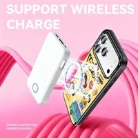 Coque de téléphone magnétique invisible en acrylique motif dessin animé pour iPhone 17 Air 18 16 Pro, placage couleur, antichoc, protection intégrale