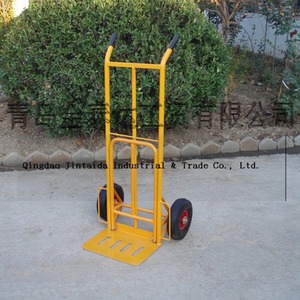 Double Shovel Folding Cargo <b>Trolley</b> 2 Wheels Steel Industrial Warehouse Truck Yellow <b>Foldable</b> Model 1827 - Product Image 5