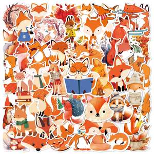 50PCS Sly Foxes Orner Mignon Graffiti Autocollants Guitare Décoré Autocollant PVC Étanche Autocollants - Product Image 1