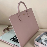 Sac pour ordinateur portable élégant pour femme, tendance, en cuir PU recyclé, bio, portable, à la mode