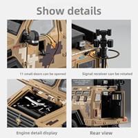 Modèle de véhicule tactique blindé en alliage moulé sous pression à l'échelle 1/24 avec tourelle rotative détachable et effets sonores et lumineux, jouet camouflage