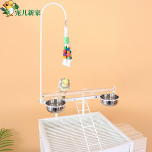 Şeffaf Görünümlü Büyük Zarif ve Dayanıklı Ferforje Oyun Alanı Tüneği Üstten Tırmanma Merdiveni Kuş Papağanı Döner Kafes - Product Image 5