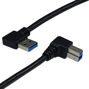 Câble de données USB 3.0 à angle droit AM vers BM 90 degrés, fil de cuivre noir moulé par injection, emballage individuel - Product Image 4