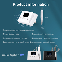 Bon marché Prix Nail Tech Sans fil 2-en-1 Moteur de brosse à charbon 35000 tr/min Perceuse à ongles électrique portable Rechargeable
