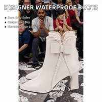 Chaussures d'hiver de créateur imperméables à talon compensé avec fermeture éclair, résistantes à l'usure, autres tailles disponibles
