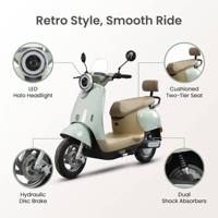 Meilleur prix, moto électrique rétro à 2 roues avec pare-brise et dossier arrière pour adultes, pour la conduite en ville et les courses quotidiennes