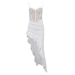 Nouveau personnalisé tricoté col en v dentelle discothèque <span class=keywords><strong>robe</strong></span> de soirée épissage Sexy transparent mince Maxi femmes <span class=keywords><strong>jupon</strong></span> - Product Image 4