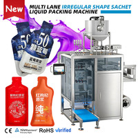 Automatische Multilane Verpakkingsmachine voor onregelmatig gevormde zakjes, 4-lijns verpakkingsmachine voor dranken en fruitsappen