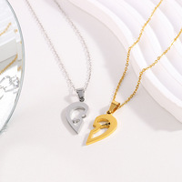 Collier personnalisé MECYLIFE pour couple, pendentif cœur entrelacé, puzzle assorti, deux moitiés de cœur pour les amoureux, cadeau