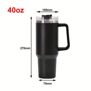 Nuevo Vaso de Viaje Antiderrames de Acero Inoxidable, Vaso Térmico de 40 oz con Asa y Pajita - Product Image 5
