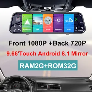 Z55-10inch lente dupla HD1080P 4g android 8.1 espelho dvr do carro com WIFI GPS rastreamento monitor remoto no telefone 4g câmera do carro