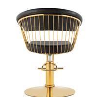 Fauteuil de Barbier Doré avec Dossier Rond, Fauteuil Pivotant pour Salon, Mobilier de Salon de Beauté et Spa à Prix Abordable, Vente Chaude