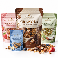 Sachet à soufflet latéral brillant avec fermeture éclair pour chips de banane plantain, qualité alimentaire, 4oz 8oz, pochette autoportante OEM