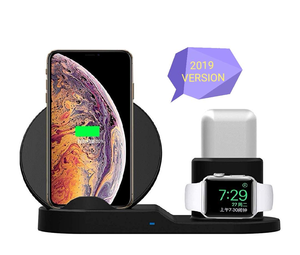 Chargeur sans fil <span class=keywords><strong>3</strong></span> en 1 rapide et intégré CE Dock support de charge chargeur de téléphone sans fil 10W pour <span class=keywords><strong>iphone</strong></span> pour iWatch pour <span class=keywords><strong>airpods</strong></span> - Product Image 4
