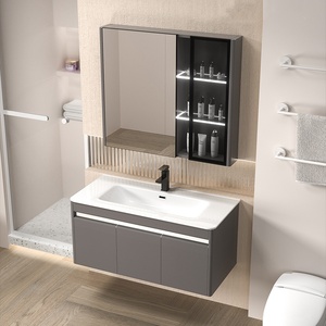 Tocador de <span class=keywords><strong>baño</strong></span> flotante de 24 pulgadas, tocador moderno con espejo de <span class=keywords><strong>baño</strong></span> con lavabo - Product Image 2