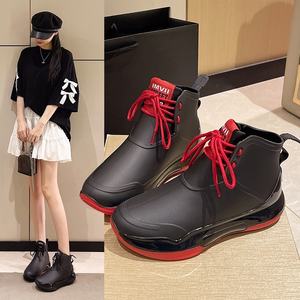 L'usine vend un nouveau lot de bottes de pluie courtes pour femmes, confortables, imperméables et de style occidental, très tendance. - Product Image 5