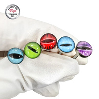 Perhiasan Tindik Lidah Titanium Freya ASTM F136 Model Evil-Eye Pupil Straight Bar, Cincin Lidah Fashion untuk Tindik Tubuh