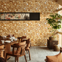 Mode Simple fond mur gypse panneaux muraux décoratifs caoutchouc bois journal mosaïque hexagonal bois dur son diffuseur panneau