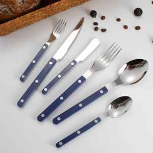Hot bán muỗng ngã ba bít tết dao bạc Thép không gỉ nhựa xử lý Flatware Bộ dao kéo - Product Image 4