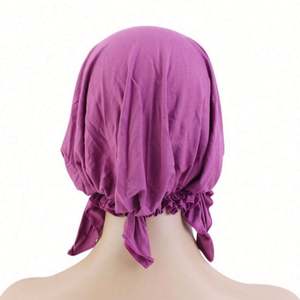 Skin Friendly Fabric Head Cover Girls Scarf Turban Modal Cotton Pre-Tied Head <b>Wrap</b> for Female - Product Image 5